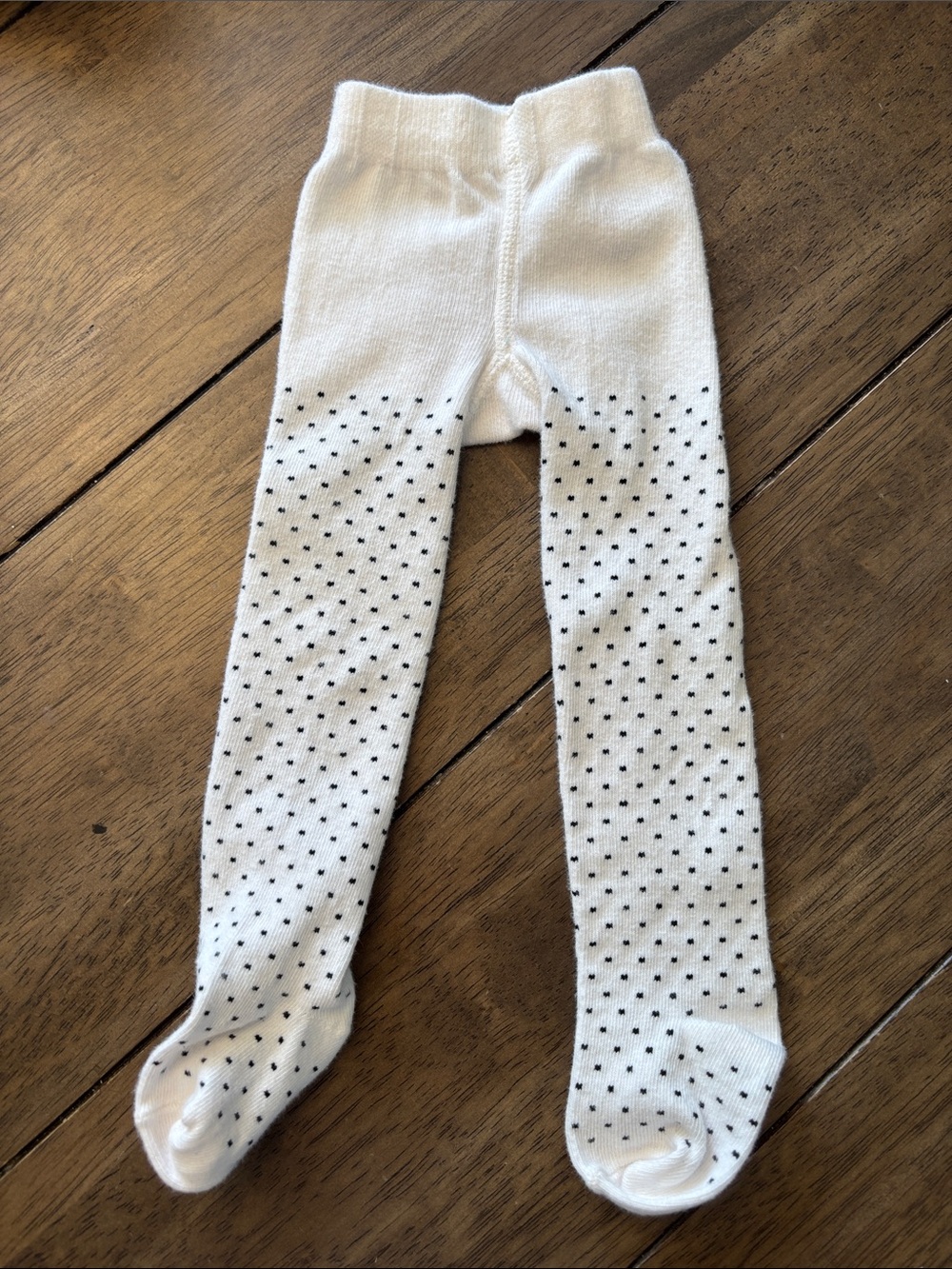 Janie and Jack White Polka Dot Footed Leggings